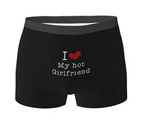 FJQWKLF Heart I Love My Hot Girlfriend Gifts Men's Underwear Boxer Briefs Regular Long Mens Boxer Briefs Underwear Mens Boxers Black