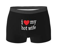 FJQWKLF I Heart my Hot wife I Love My Hot Wife Gifts Black Mens Boxer Briefs Stretch Boxer Shorts Men's Underwear Mens Boxers