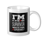 FJQWKLF I'm A Stroke Survivor Coffee Mug Ceramic Cup Can Accommodate 11 OZ