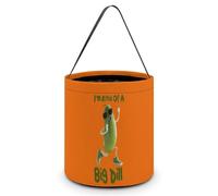 FJQWKLF I'm Kind of A Big Dill Funny Pickle Halloween Trick Or Treat Bags Funny Candy Bucket Tote Bag with Handles Party Gift Bags 7.9×8.3×7.1