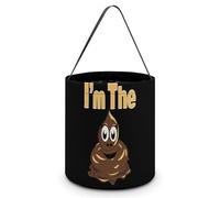 FJQWKLF I'm The Shit Halloween Trick Or Treat Bags Funny Candy Bucket Tote Bag with Handles Party Gift Bags 7.9×8.3×7.1