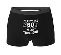 FJQWKLF It Took Me 60 Years to Look This Good Gift Black Men's Underwear Boxer Briefs Regular Long Mens Boxer Briefs Underwear
