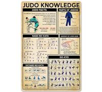 FJQWKLF Judo Knowledge Knowledge, Aluminum Metal Signs, Retro Old Style Wall Art Metal Signs, The Best Gift For Sports And Fitness Enthusiasts 12x16 Inches.