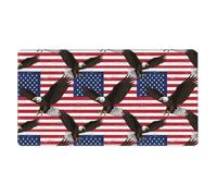 FJQWKLF Large Gaming Mouse Pad, Waterproof Extra Large with Stitched Edge, Compatible with American Flag USA Cool Bald Eagle, Non Slip Computer Mousepad Desk Mat for Game, Office & Home, 16x29.5 in
