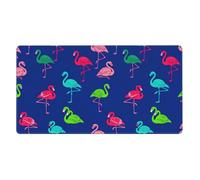 FJQWKLF Large Gaming Mouse Pad, Waterproof Extra Large with Stitched Edge, Compatible with Teal Pink Flamingo Blue, Non Slip Computer Mousepad Desk Mat for Game, Office & Home, 16x29.5 in