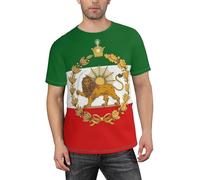 FJQWKLF Make Iran Great Again Shirt MIGA Old Iran Persian Flag Lion and Sun for Men Short Sleeve Women Cotton T-Shirt M White