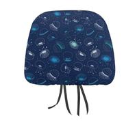 FJQWKLF Mariness Pattern with Medusas Car Head Rest Covers, Novelty Print, Universal Decorative Covers, 2 Pack Headrest Covers