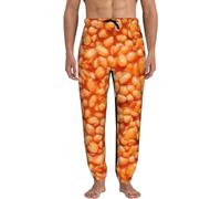 FJQWKLF Men Sweatpants Baked Beans Funny Joggers Pantsports Trousers with Drawstring M White