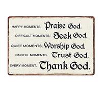 FJQWKLF Metal Tin Sign Vintage Moments God Christian Inspirational for Home, Living Room, Garden, Bedroom, Office, Hotel, Cafe and Pub Wall Decor 12x8 Inches