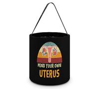 FJQWKLF Mind Your Own Uterus Pro Choice Feminist Women's Rights Halloween Bucket Trick Or Treat Tote Candy Basket for Kids Halloween Party Home Decorations