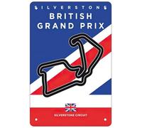 FJQWKLF My F1 SILVERSTONE Race Track map Retro Funny Metal Sheet Signs Wall Decoration 8x12inch