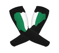 FJQWKLF Nigerian Flag And Map Sun Protection Arm Long Sleeve Protector Unisex Outdoor Sports Protective Sleeve Guard
