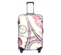 FJQWKLF Paris Tower Flower Printed Luggage Cover Elastic, Washable, Universal Fit 18-32 Inch Travel Suitcase Cover Easy to Identify