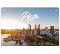 FJQWKLF Perth australia Retro Funny Metal Sheet Signs Wall Decoration 8x12inch