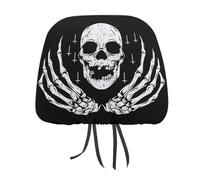 FJQWKLF Pray Skull Pattern Car Head Rest Covers, Novelty Print, Universal Decorative Covers, 2 Pack Headrest Covers