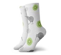 FJQWKLF Seamless Pattern Watercolor Kiwi Bird Kiwi Wild Animal Kiwi Wild Animal Nature Kiwi Novelty Funny Crazy Crew Sock Cool Unisex Sport Athletic Socks 30cm Long Personalized Gift Socks