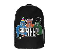 FJQWKLF Student Backpack Boys Girls School Bag 17inch Laptop Travel Camping Casual Daypack Bag for Men WomenGorilla Monkey Tag