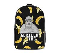 FJQWKLF Student Backpack Boys Girls School Bag 17inch Laptop Travel Camping Casual Daypack Bag for Men WomenGorilla Monkey Tag