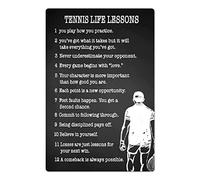 FJQWKLF Tennis Players Metal Tin Signs Tennis Life Lessons Posters Tennis Club Inspirational Plaque Decorations Home Room Tennis Wall Decor 8x12 Inches