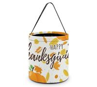 FJQWKLF Thanksgiving Turkey Maple and Pumpkin Halloween Bucket Trick Or Treat Tote Candy Basket for Kids Halloween Party Home Decorations