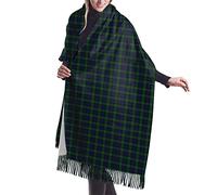 FJQWKLF The Black Watch Tartan Plaid Women Blanket Scarf Long Shawl Graham Clan Tartan Cashmere Feel Shawl Wrap Winter Warm Scarf 77x27inch