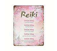 FJQWKLF Ust For Today I Will Give Thanks Reiki 5 Principles Posters Metal Sign Home Kitchen Bar Cafe Club Cave Wall Decor 12 × 16 Inches