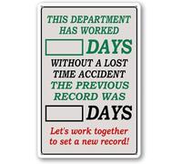 FJQWKLF Vintage Funny Tin Signss Days Since Last Incident Sign Days Without Accident Hanging Retro Sign Kitchen Wall Poster Cafe Bar Pub Man Cave Art Novelty Plaque 12X16 Inch
