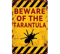 FJQWKLF Vintage Metal Tin Signss Beware Of The Tarantula Signs Retro Funny Warning Notice Sign Wall Art Decor Plaque For Home Farm Garden Backyard Patio Outdoor Decorative Sign 8X12Inch In