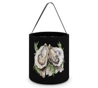FJQWKLF Watercolor Oyster Halloween Trick Or Treat Bags Funny Candy Bucket Tote Bag with Handles Party Gift Bags 7.9×8.3×7.1