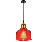 FJROnline Vintage Colour Glass Pendant Light Shade Retro Glass Chandelier Lampshade Hanging Ceiling Light Shade (Red)