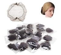 FJSM Nylon Invisible Mesh Hair Bun Net Cover Hair Weaving Bulk Net 50cm Elastic Edge for Ballet Dance Cooking Horseriding (20pcs) (Coffee)