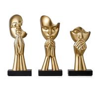 FJSPERM Gold Prayer Statues Home Decor, Modern Resin Sculptures Home Decor Accents, Shelf Coffee Table Decor, Art Sculptures Decorations for Living Room Bedroom (Set of 3)