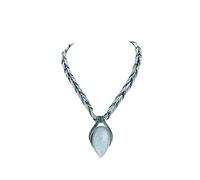 FJTNSQXSZ Bohemian turquoise multilayer rice bead necklace Bohemian style gemstone pendant necklace Adjustable alloy jewelry necklace, fashionable travel commemorative jewelry gift (Blue 2)