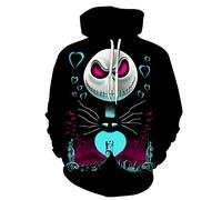 FJunHappy Unisex Jack Sally Hoodies Christmas Sweatshirts Halloween Cosplay Costume Casual Printed Coat Tops, Color16, M
