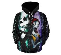 FJunHappy Unisex Jack Sally Nightmare Before Christmas Hoodies Christmas Sweatshirts Halloween Cosplay Costume Casual Printed Coat Tops, Color6, Medium