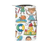 FJWKLRBV Long Leather Wallet Zipper Small Wallet Credit Card Wallet Graffiti Style Characters Printed Coin PocketKey Bag Holiday Gifts Unisex Passcase