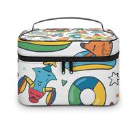 FJWKLRBV Makeup Bag Storage Bag Graffiti Style Characters Printed Toiletry Bag Portable Travel Makeup Bag with Handle
