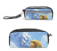 FJWKLRBV Pencil Case Bear Holding An Umbrella Printed Pen Case Pen Pouch Organizer Small Cosmetic Bag Big Pencil Bag Pouch Box