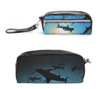 FJWKLRBV Pencil Case Hammerhead Sharks Printed Pen Case Pen Pouch Organizer Small Cosmetic Bag Big Pencil Bag Pouch Box