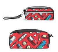 FJWKLRBV Pencil Case Red Pill Pattern Printed Pen Case Pen Pouch Organizer Small Cosmetic Bag Big Pencil Bag Pouch Box