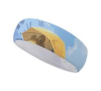 FJWKLRBV Sports Headband Bear Holding An Umbrella Printed Sweatband Headband Wide Headbands Sports Headbands for Running Yoga Daily Life Workout Unisex