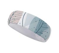 FJWKLRBV Sports Headband Blue Leaves Pattern Printed Sweatband Headband Wide Headbands Sports Headbands for Running Yoga Daily Life Workout Unisex