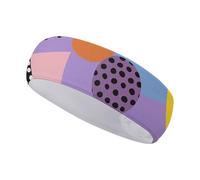 FJWKLRBV Sports Headband Brown And Blue Shades Printed Sweatband Headband Wide Headbands Sports Headbands for Running Yoga Daily Life Workout Unisex