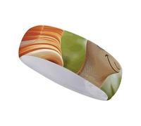 FJWKLRBV Sports Headband Cute Snail Printed Sweatband Headband Wide Headbands Sports Headbands for Running Yoga Daily Life Workout Unisex