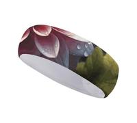 FJWKLRBV Sports Headband Flower Printed Sweatband Headband Wide Headbands Sports Headbands for Running Yoga Daily Life Workout Unisex