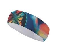 FJWKLRBV Sports Headband Flying in The Air Printed Sweatband Headband Wide Headbands Sports Headbands for Running Yoga Daily Life Workout Unisex