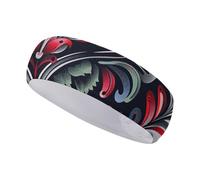 FJWKLRBV Sports Headband Folk Art Style Printed Sweatband Headband Wide Headbands Sports Headbands for Running Yoga Daily Life Workout Unisex