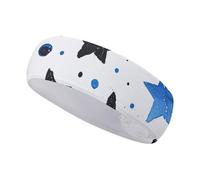 FJWKLRBV Sports Headband Little Black Star Printed Sweatband Headband Wide Headbands Sports Headbands for Running Yoga Daily Life Workout Unisex