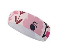 FJWKLRBV Sports Headband Maroon Purple Flowers Printed Sweatband Headband Wide Headbands Sports Headbands for Running Yoga Daily Life Workout Unisex