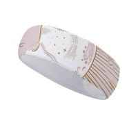 FJWKLRBV Sports Headband Moon Clipart Style Printed Sweatband Headband Wide Headbands Sports Headbands for Running Yoga Daily Life Workout Unisex